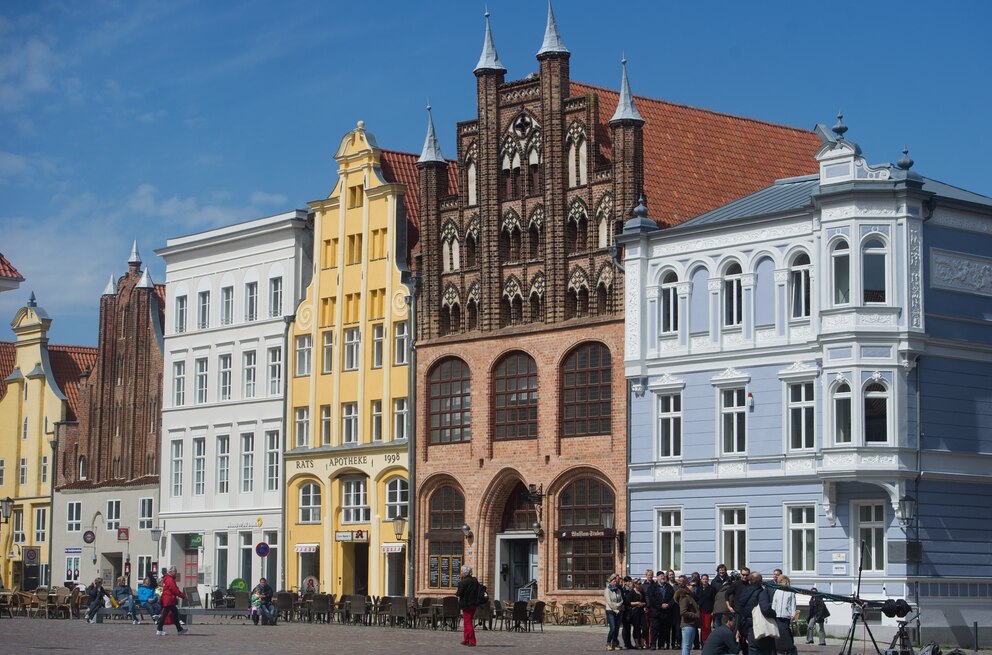 Blick auf die Giebelhäuser auf dem Alten Markt