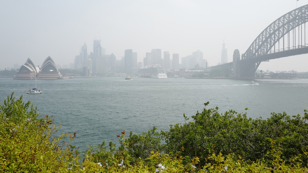 Blick auf die Oper und die Harbour Bridge von Sydney