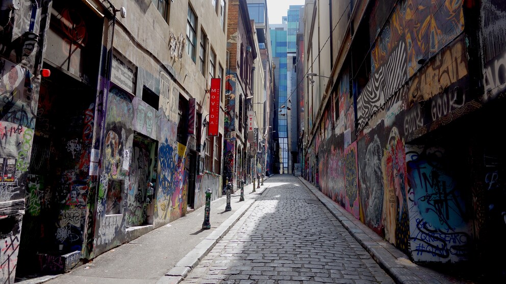 Die Hosier Lane in Melbourne, Australien
