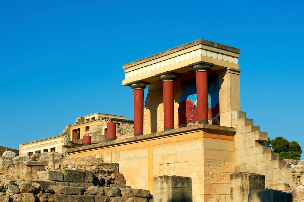 Der rekonstruierte Nordeingang des Palastes von Knossos auf Kreta
