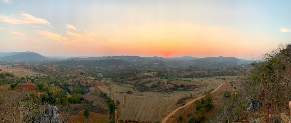 Trekking-Tour von Kalaw zum Inle-See: Sonnenuntergang