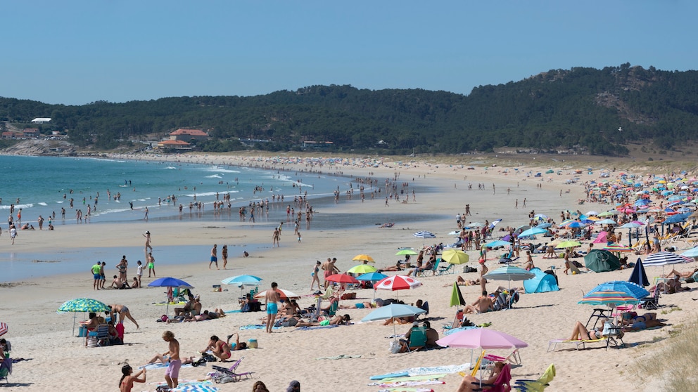 Lanzada Beach, Rias Baixas, Spanien