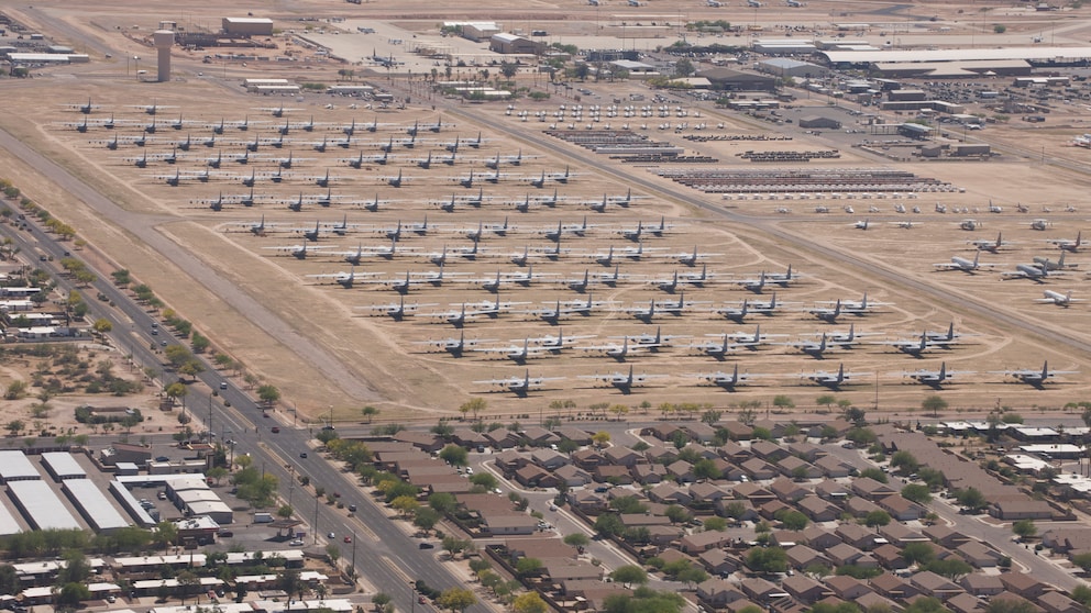 Der Flugzeugfriedhof „The Boneyard“ befindet sich bei Tucson im US-Bundesstaat Arizona