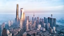 In Shagnhai gibt es zahlreiche gigantische Gebäude, unter anderem der zweithöchste Wolkenkratzer der Welt und, rechts daneben, Platz 11 der höchsten Gebäude weltweit, das Shanghai World Financial Center