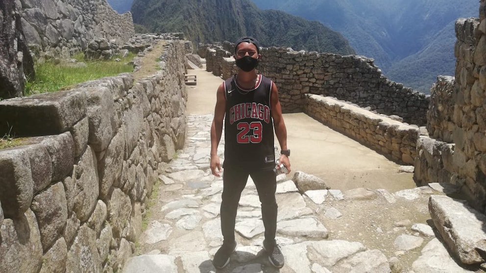 Jesse Katayama in Machu Picchu, Peru