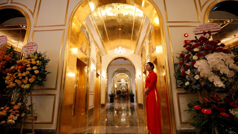 Das vietnamesische Hotel in Hanoi überzeugt vor allem mit exzessivem Einsatz von Gold