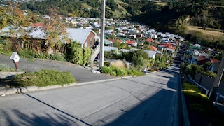 Die Baldwin Street in Neuseeland galt lange Zeit als die steilste Straße der Welt. Heut ist sie das laut Guinness-Buch der Rekorde nicht mehr.