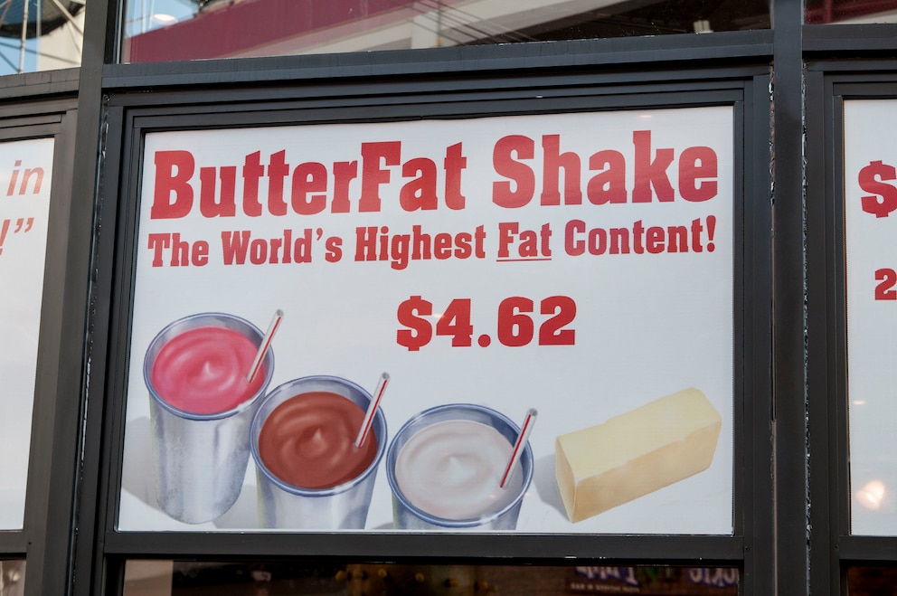 Noch ein „leckeres“ Gericht im Heart Attack Grill ist der „Butter-Fett Shake“, das Getränkt mit dem höchsten Fettgehalt der Welt