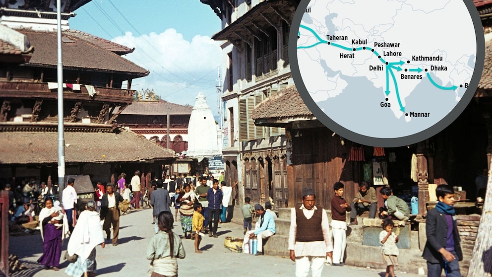 Kathmandu in Nepal war in den 70er Jahren ein besonders beliebter Halt auf dem legendären Hippie Trail