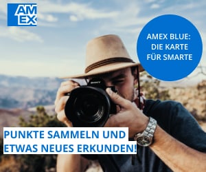 Bereit Neues zu entdecken. Mit der kostenlosen Amex Blue.