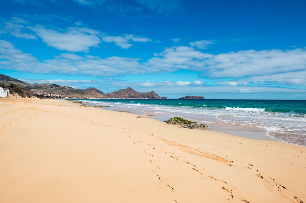 Traumstrand auf der portugiesischen Insel Porto Santo, Madeira 