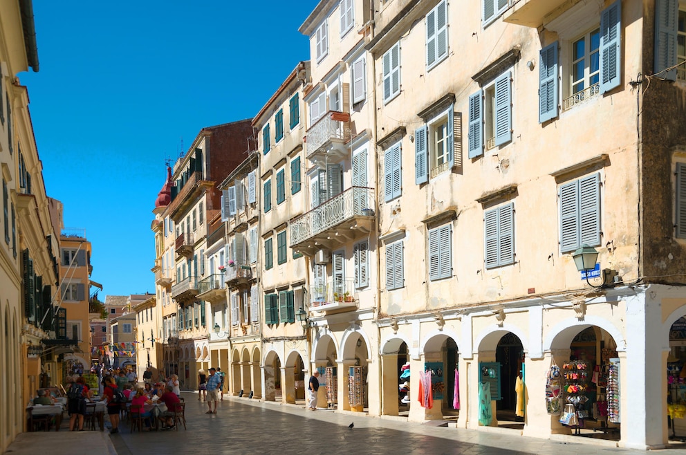 Altstadtgasse von Kerkyra, Korfu,