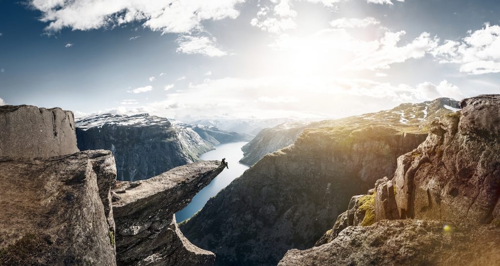 Impressive photos are often taken from Trolltunga in Norway