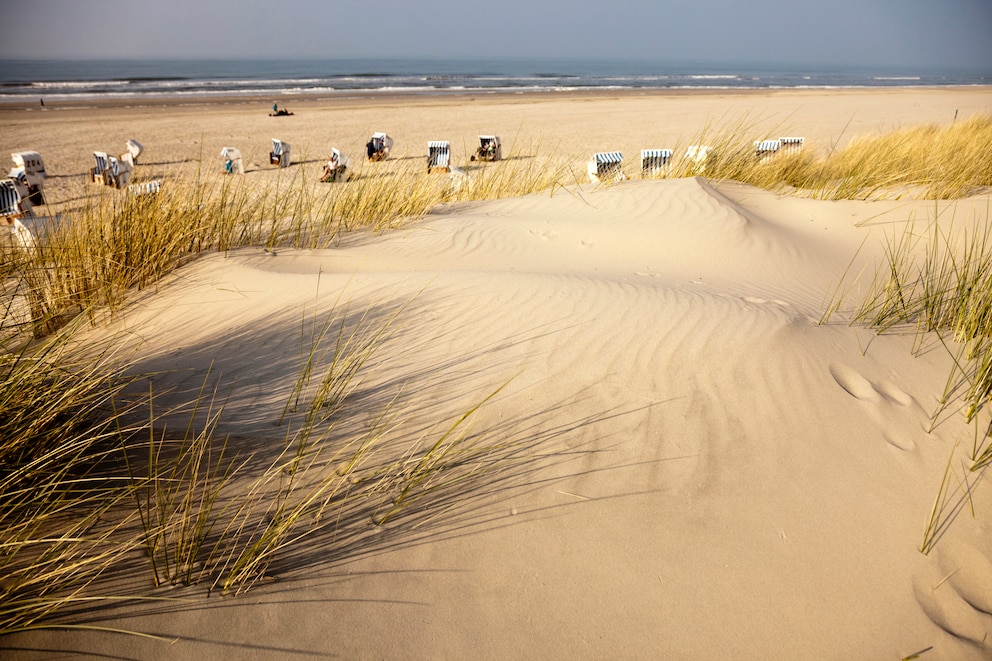 Der Hauptstrand, der ostfriesischen Insel Spiekeroog