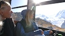 Die Gornergrat Bahn in der Schweiz auf ihrer Fahrt von Zermatt zum Gornergrat