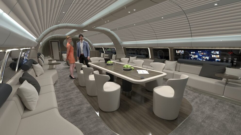 A private conference room with a ceiling that creates the perfect atmosphere depending on the mood? No problem in the Explorer.