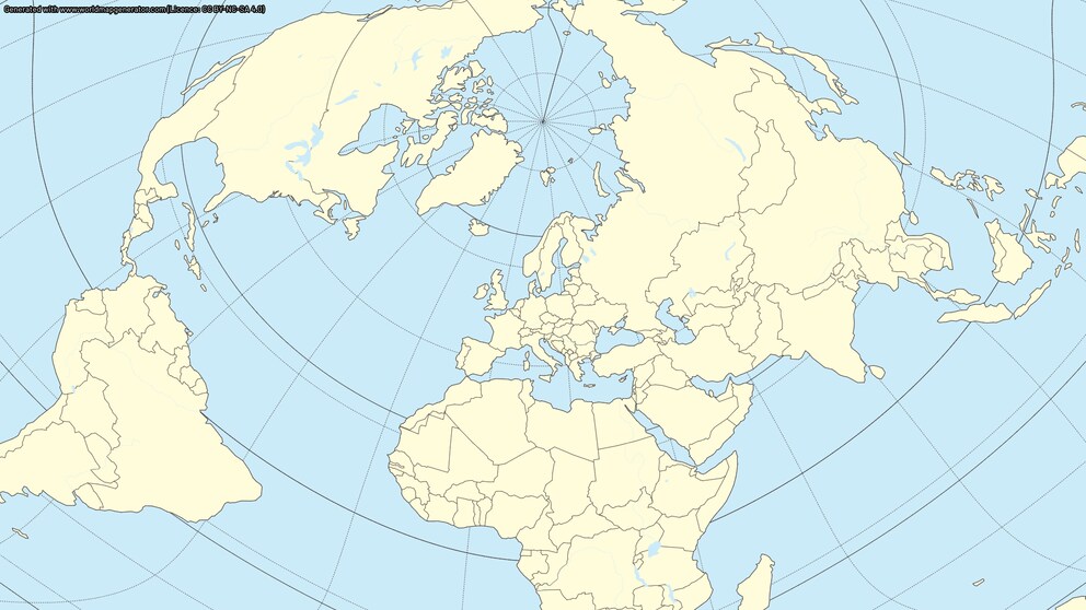 Irgendwie sieht die Welt auf dieser Karte ganz anders aus, oder? Das liegt daran, dass ihr zentraler Punkt, an dem sich alles orientiert, in Berlin liegt.