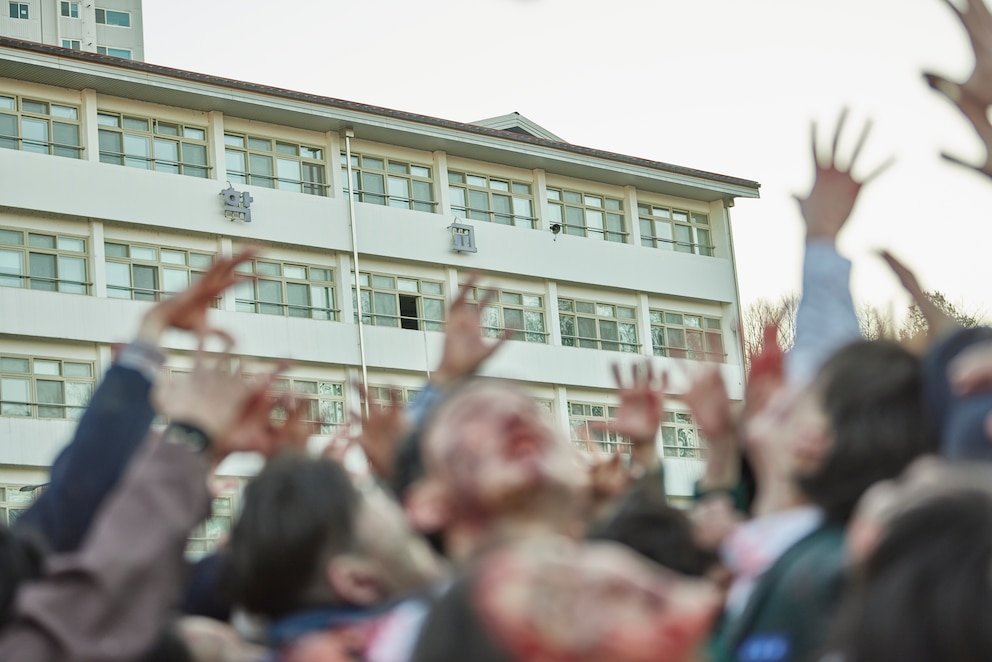 Hyosan High School in einer Szene von „All of Us Are Dead&quot;