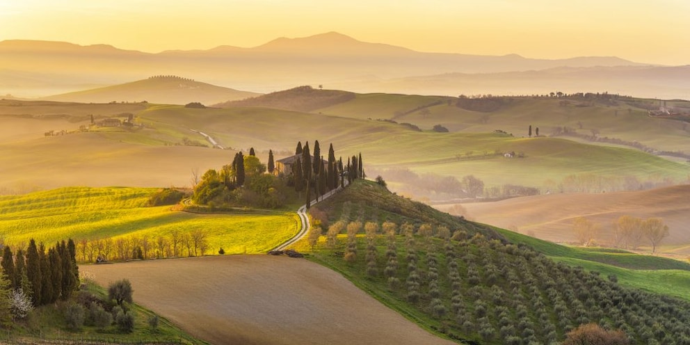 The Tuscany region in central Italy is known for its picturesque landscape. It is also home to the cities of Florence, Pisa, and Lucca.