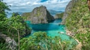 Blick auf eine Lagune auf der Philippinischen Insel Palawan