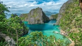 Blick auf eine Lagune auf der Philippinischen Insel Palawan