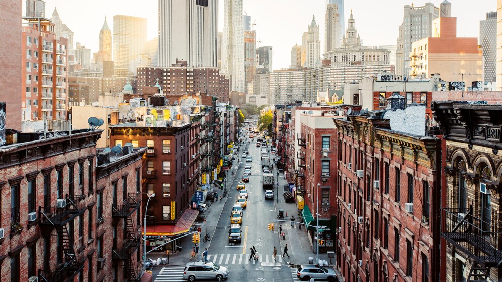 Nylonschnur über Manhattan