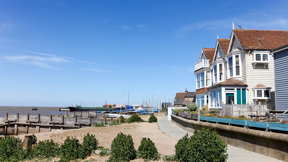 Strandhäuser im Küstenstädtchen Whitstable