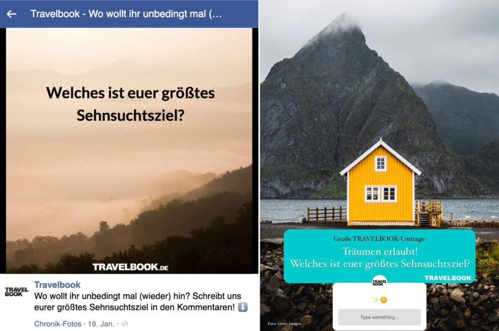 So konnten sich die TRAVELBOOK-Leser bei Facebook und Instagram beteiligen