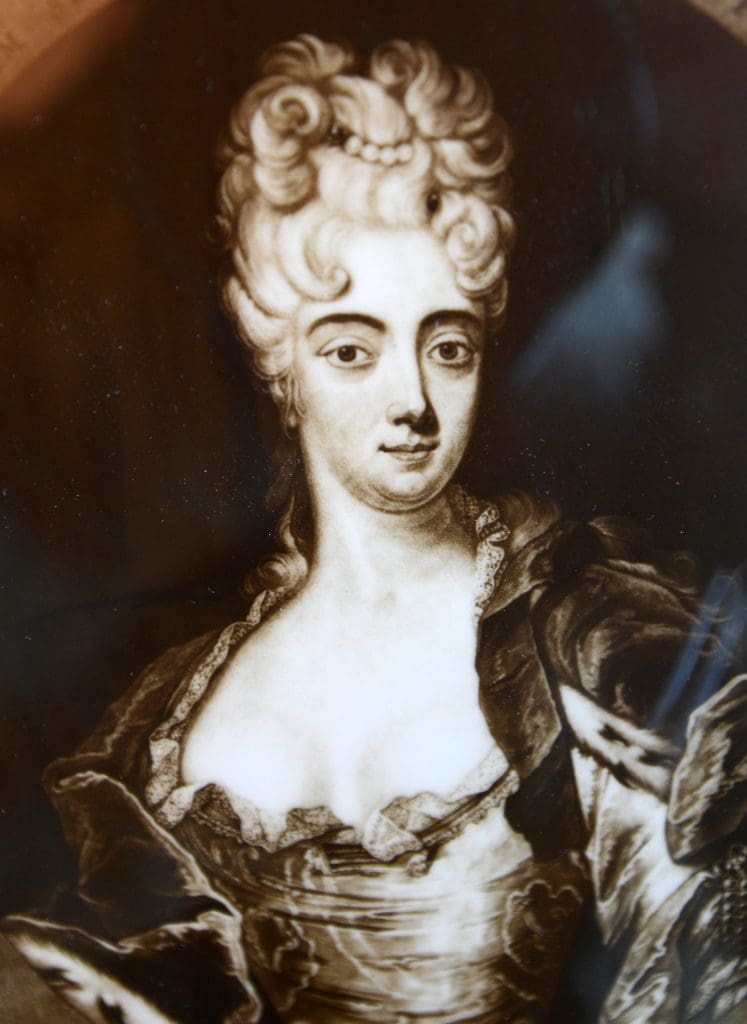 A contemporary copper engraving of Countess Cosel