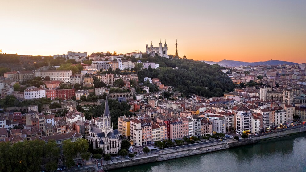 Die Stadt Lyon liegt am Zusammenfluss der Rhône und der Saône