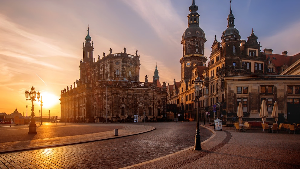 Dresden bei Sonnenaufgang