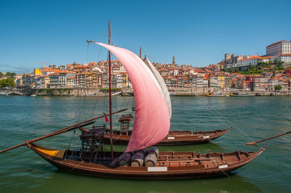 Rabelo boats with a view of Porto in the background