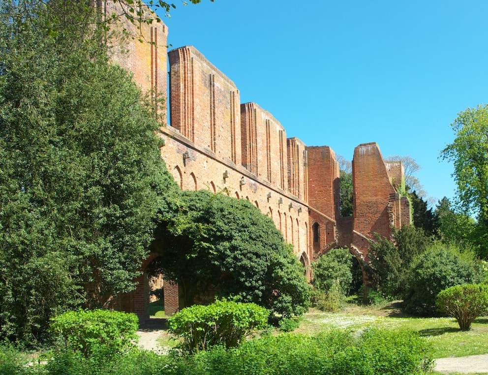 The front view of a monastery ruin