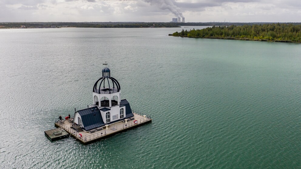 Die schwimmende Kirche „Vineta“ auf dem Störmthaler See
