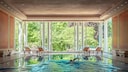 Der Blick vom Pool im Brenner's Park-Hotel & Spa