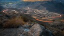 Blick auf das vom Highway 74 durchzogene Coachella Valley in Kalifornien