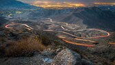 Blick auf das vom Highway 74 durchzogene Coachella Valley in Kalifornien