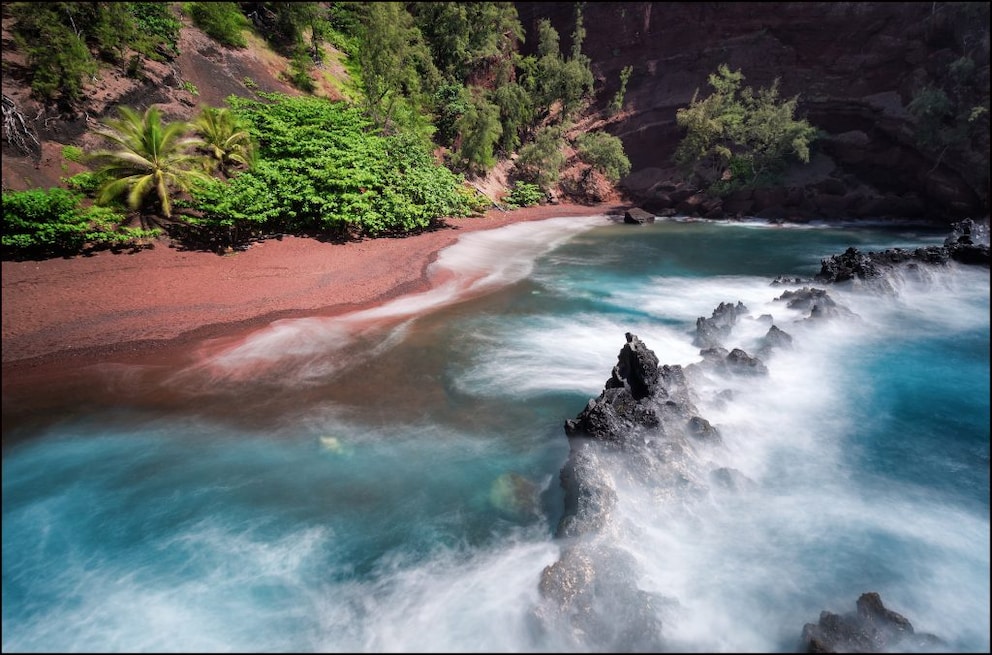 Red Kaihalulu Beach in Hawaii