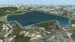 So könnte der Hambacher See aussehen, zumindest laut 3D-Modell von RWE