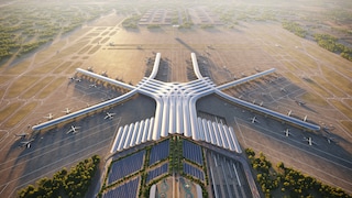 So soll Polens neuer Mega-Flughafen demnächst von oben aussehen