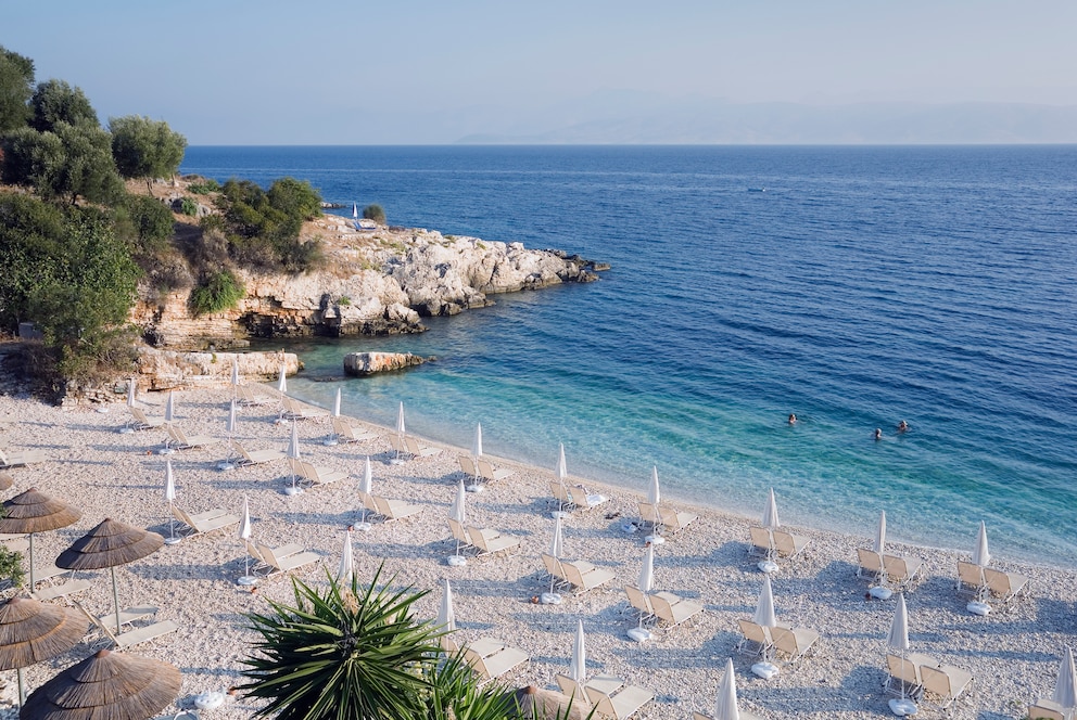 Kanoni beach auf Korfu