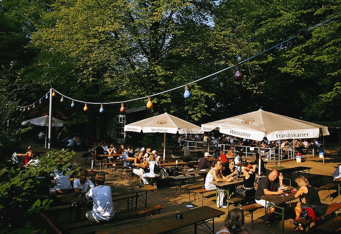 The beer garden at Landhaus Walter offers more than 1,000 seats