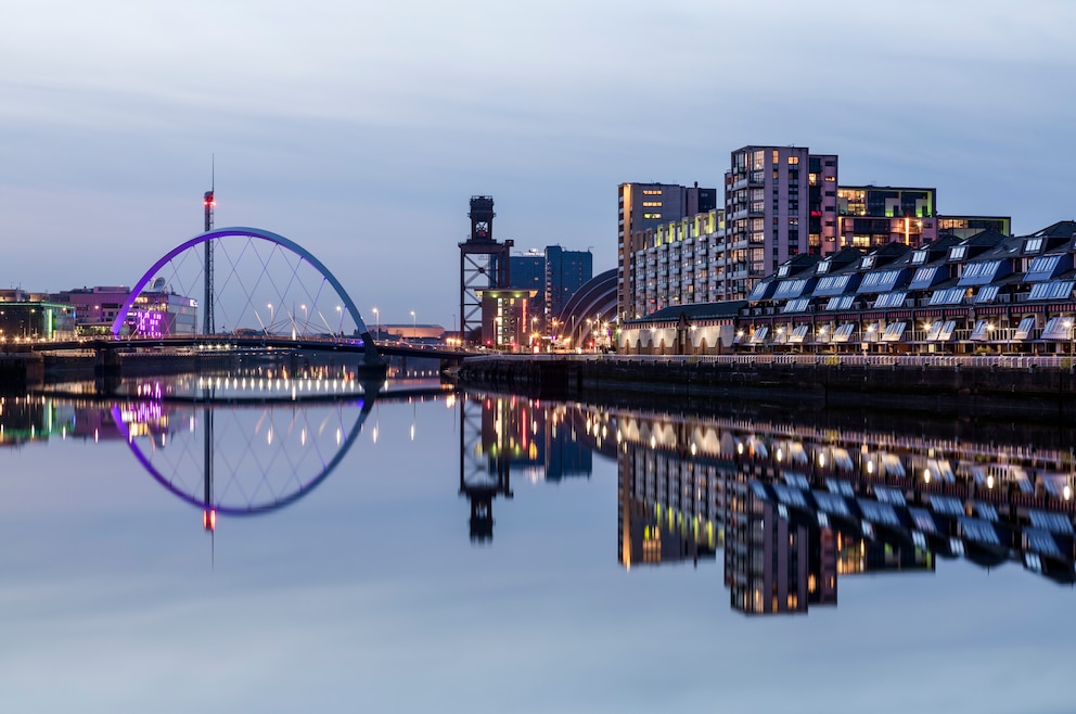 7. Glasgow – die schottische Hafenstadt liegt in den westlichen Lowlands am Fluss Clyde und ist ein nationales Kulturzentrum