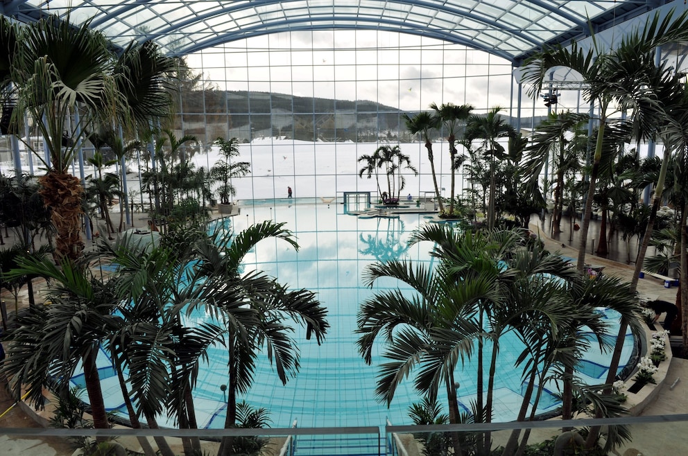 Der Blick in die Halle der „Palmenoase&quot; im Badeparadies Schwarzwald ist beeindruckend