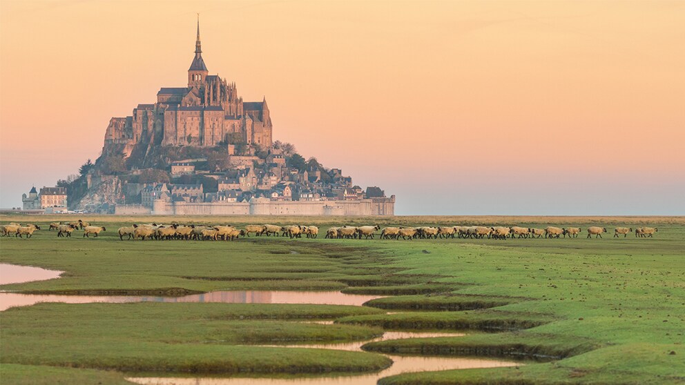 Der Mont Saint-Michel ist eines der atemberaubenden Naturwunder in Frankreich. Er liegt in in der Normandie.