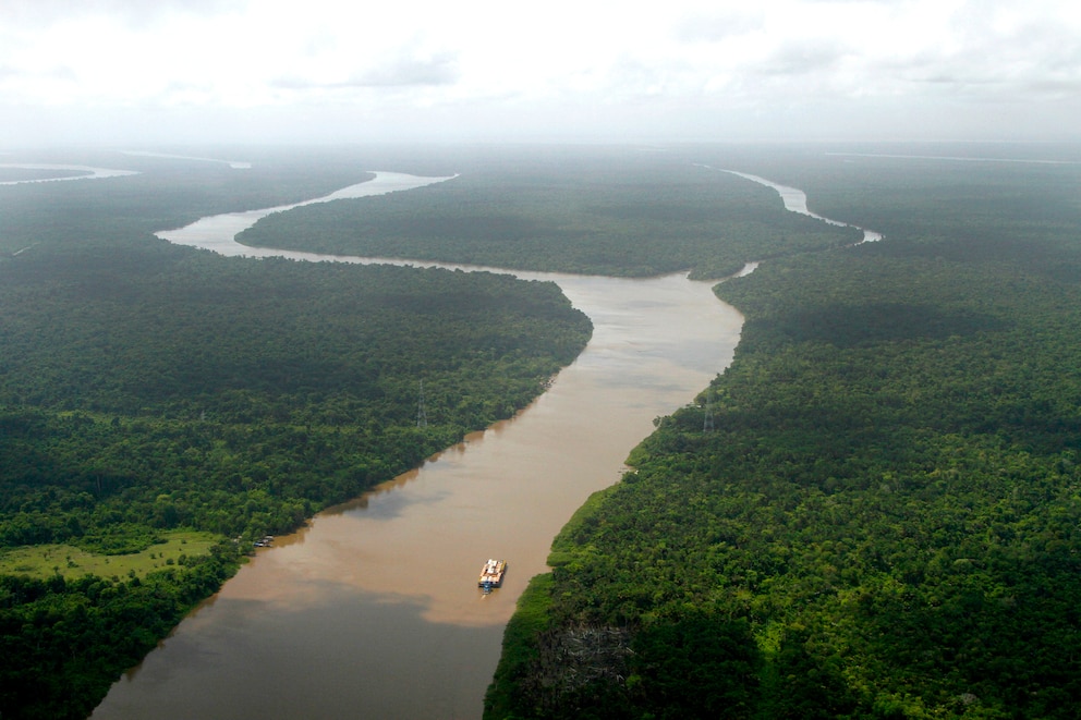 Der Amazonas hat einen stark wechselnden Wasserstand