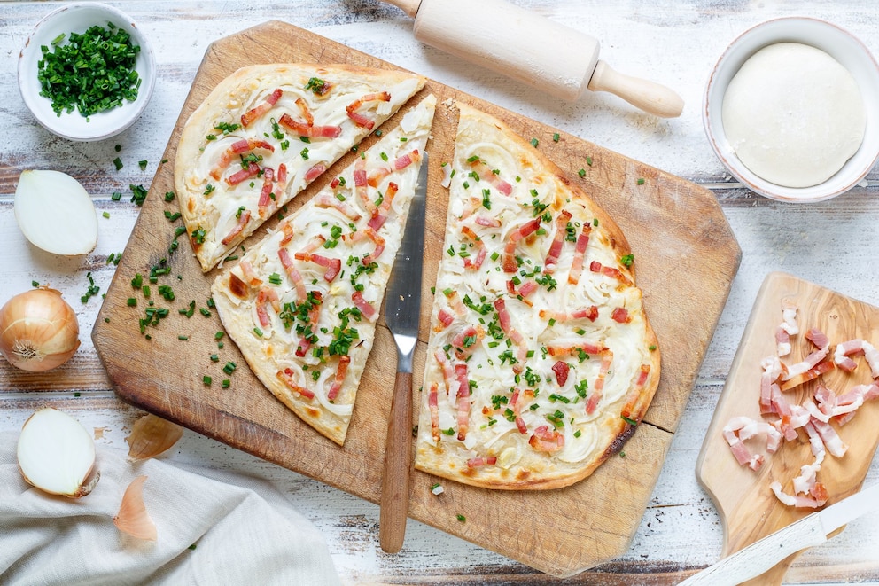 Rezept für Flammkuchen Elsässer Art