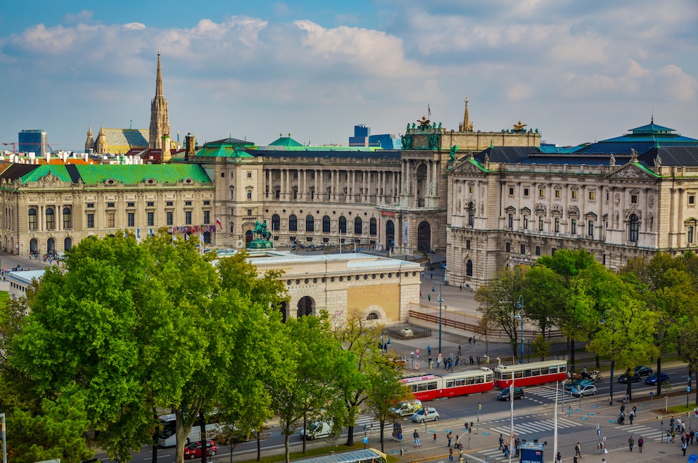 2. Die Ringstraße (kurz: Ring) entlang spazieren und dabei zahlreiche beeindruckende Bauwerke sehen, wie unter anderem den Karlsplatz (und an dessen Südseite die Karlskirche), die Wiener Staatsoper und die Hofburg
