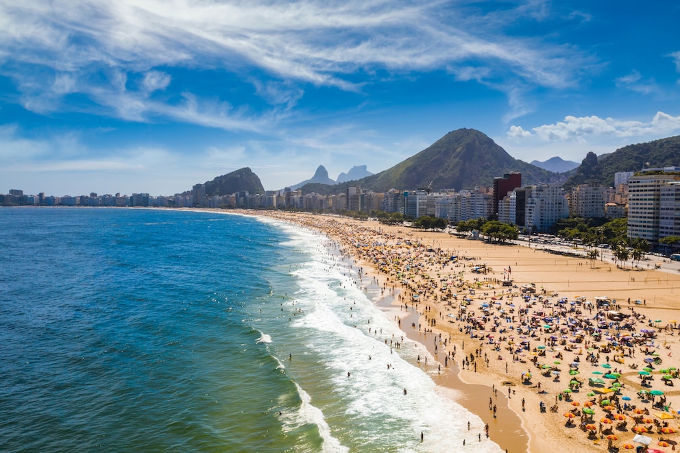 Der Strand von Copacabana in Rio de Janeiro