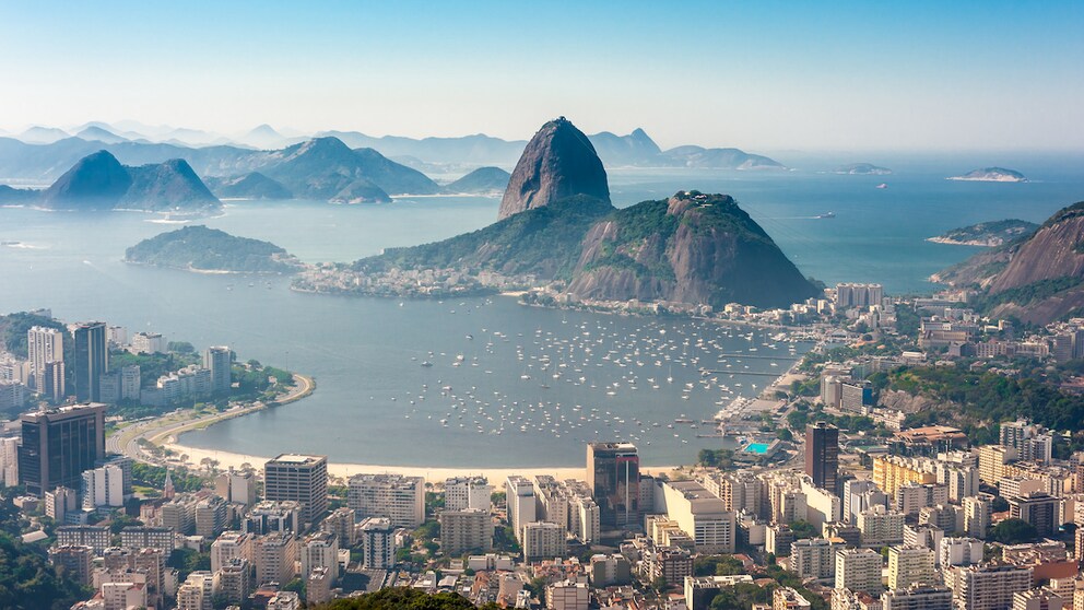Blick auf die Botafogo Bay in Rio de Janeiro
